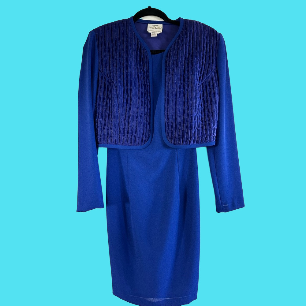 Vintage Joseph Ribkoff a-line cocktail dress with matching jacket size 6